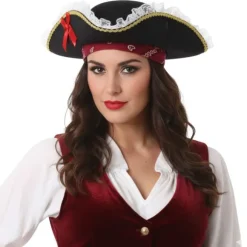 Chapeau de Pirate avec dentelle pour femme