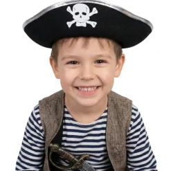 Chapeau de Pirate avec liseré argenté pour enfant