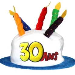 Chapeau Joyeux anniversaire 30 ans blanc