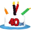 Chapeau Joyeux anniversaire 40 ans blanc