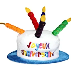 Chapeau Joyeux anniversaire blanc