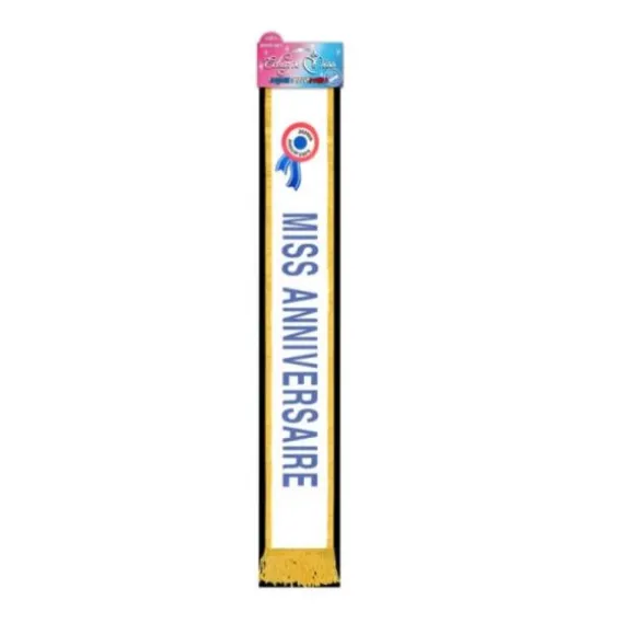 Écharpe de Miss "Miss Anniversaire" Bleue