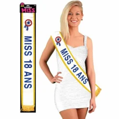 Écharpe "Miss 18 Ans" Bleue