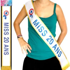 Écharpe "Miss 20 Ans" Bleue
