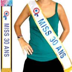 Écharpe "Miss 30 Ans" Bleue