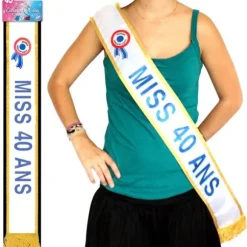 Écharpe "Miss 40 Ans" Bleue