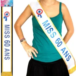 Écharpe "Miss 60 Ans" Bleue