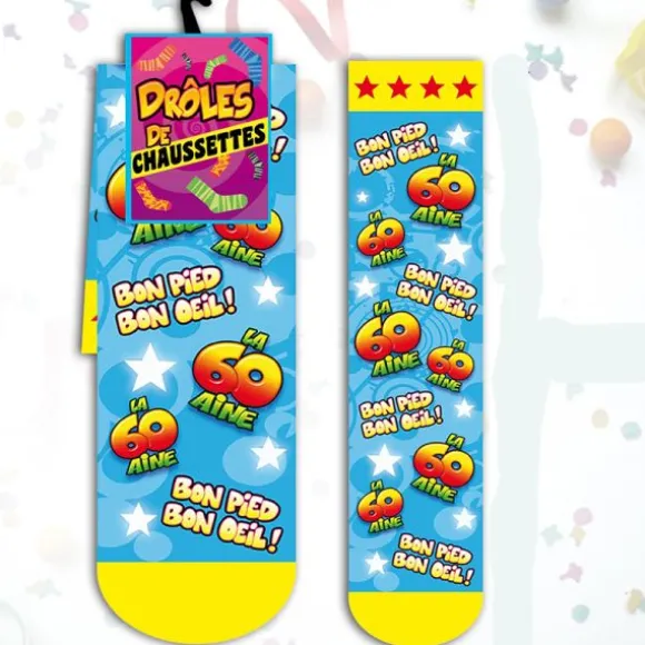 Chaussettes "La 60aine Bon Pied Bon œil !" - Bleu