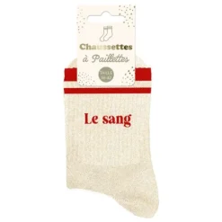 Chaussettes à paillettes avec bandes pour femme - Modèle au choix