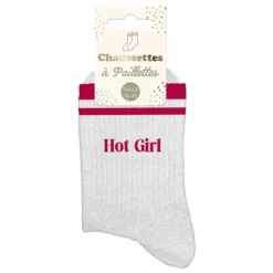 Chaussettes à paillettes avec bandes pour femme - Modèle au choix