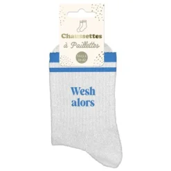 Chaussettes à paillettes avec bandes pour femme - Modèle au choix