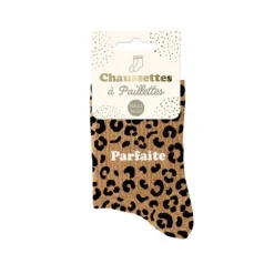 Chaussettes à paillettes à motifs félins pour femme - Modèle au choix