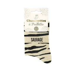 Chaussettes à paillettes à motifs félins pour femme - Modèle au choix
