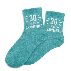 Chaussettes à paillettes pour anniversaire pour femme - Âge au choix