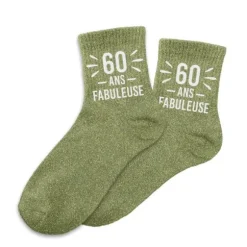 Chaussettes à paillettes pour anniversaire pour femme - Âge au choix