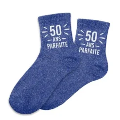 Chaussettes à paillettes pour anniversaire pour femme - Âge au choix