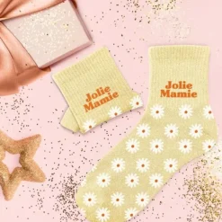 Chaussettes à paillettes pour femme "Jolie Mamie" - Collection Mamie Chérie