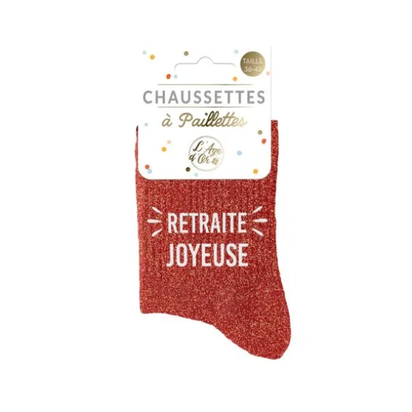 Chaussettes à paillettes "Retraite Joyeuse" pour femme