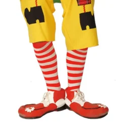 Chaussettes Rayées de Clown Blanc/Rouge
