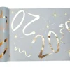 Chemin de Table Anniversaire - Blanc et Or - 20 ans