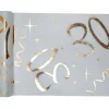 Chemin de Table Anniversaire - Blanc et Or - 30 ans