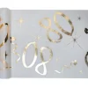 Chemin de Table Anniversaire - Blanc et Or - 80 ans