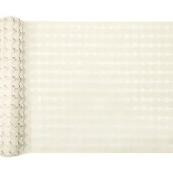 Chemin de table avec cœurs en dentelle - 28 cm x 2,5 m - Couleur au choix