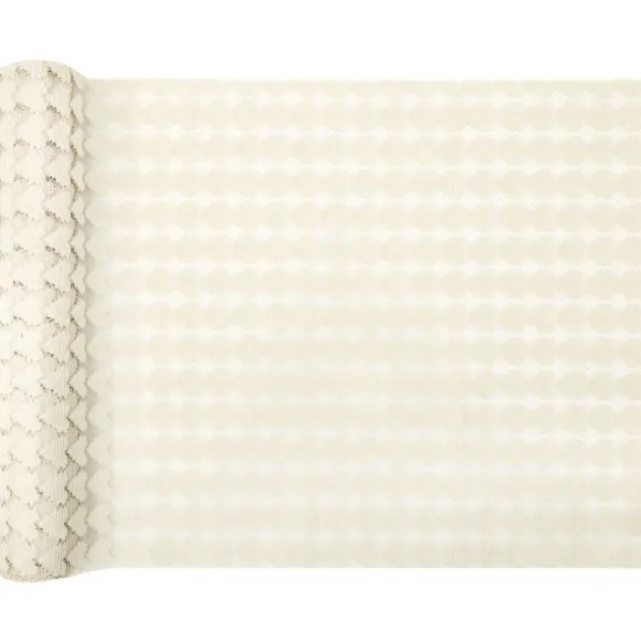 Chemin de table avec cœurs en dentelle - 28 cm x 2,5 m - Couleur au choix