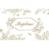 Chemin de table "Baptême" avec fleurs dorées - 30 cm x 5 m - Baptême