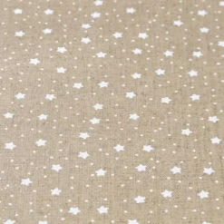Chemin de Table Beige à Etoiles Blanches et Paillettes