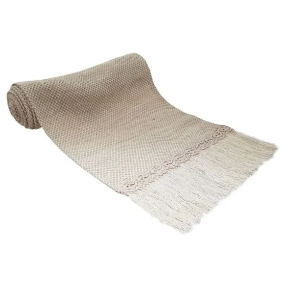 Chemin de table brodé naturel Bohème 3m