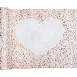 Chemin de table - 28 cm x 3 m - Collection Girl & Boy - Couleur au choix