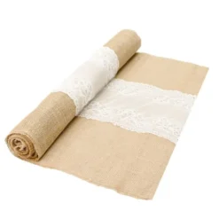 Chemin de Table Dentelle et Jute - 60 cm x 3 m