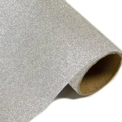 Chemin de Table Effet Métal Pailleté Argent - 28cm x 5m