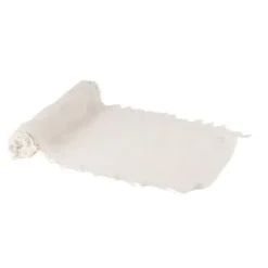 Chemin de table effiloché façon chanvre - 30 cm x 3 m - Couleur au choix