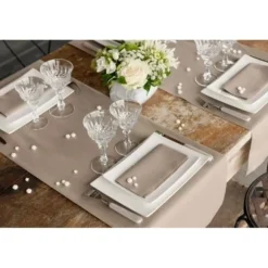 Chemin de Table 3 en 1 Airlaid Luxe - 4m80 - Couleur au Choix