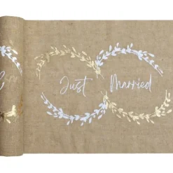 Chemin de table en coton - 28 cm x 3 m - Collection Mariage Naturel