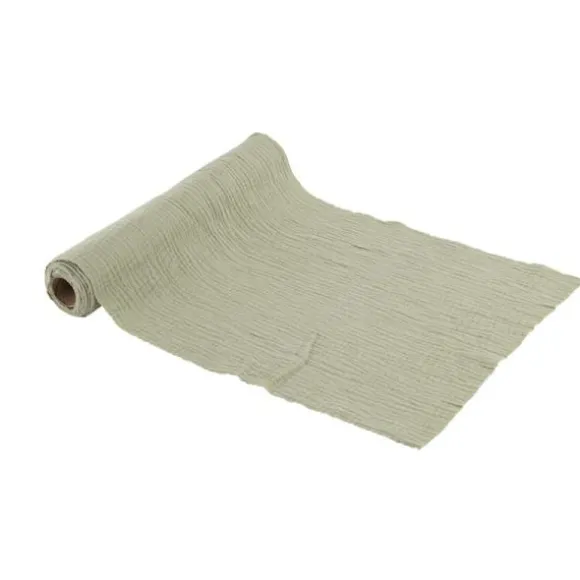 Chemin de table en gaze de coton - 30 cm x 3 m - Couleur au choix