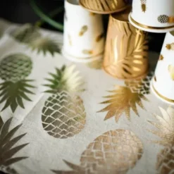 Chemin de table en Lin "Ananas Or"