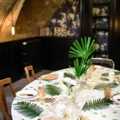 Chemin de Table en Lin Tropi-Chic - Floqué Or