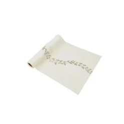 Chemin de table en mousseline - Collection Jolis Brins - Blanc et Or