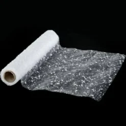 Chemin de Table en Organza avec Neige Floquée