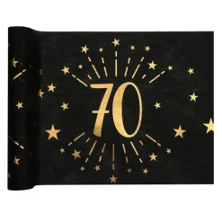 Chemin de table en polyester - 30 cm x 5 m - Collection Joyeux Anniversaire Étincelant Or - Âge au choix
