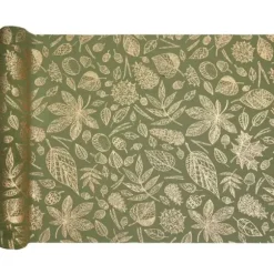Chemin de table en polyester crêpe - 27 cm x 2,5 m - Collection Automne Doré