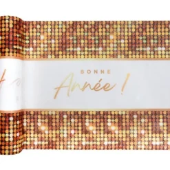 Chemin de table en polyester - Nouvel An - 30 cm x 5 m - Collection Bonne Année Disco