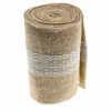 Chemin de Table en Toile de Jute avec Dentelle