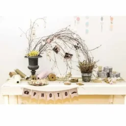 Chemin de Table en Toile de Jute avec Dentelle