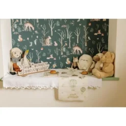 Chemin de table "1er Anniversaire" en tissu - 28 cm x 3 m - Collection Dans les Nuages