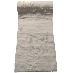 Chemin de table Fourrure - 28 cm x 3 m - Couleur Blanc