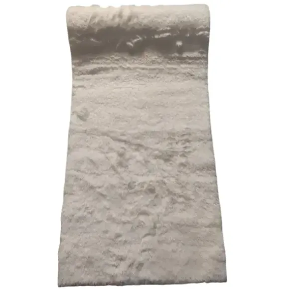 Chemin de table Fourrure - 28 cm x 3 m - Couleur Blanc